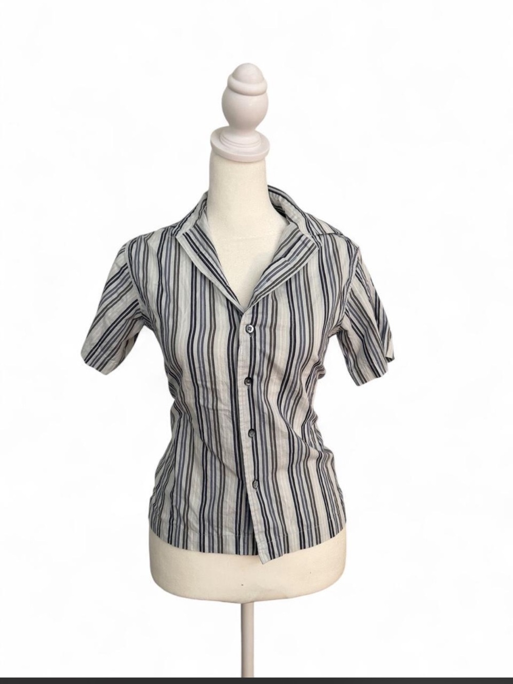 Vintage Y2K Arrow USA 1851 Striped Button-Up Blouse | Office Siren | Size Small